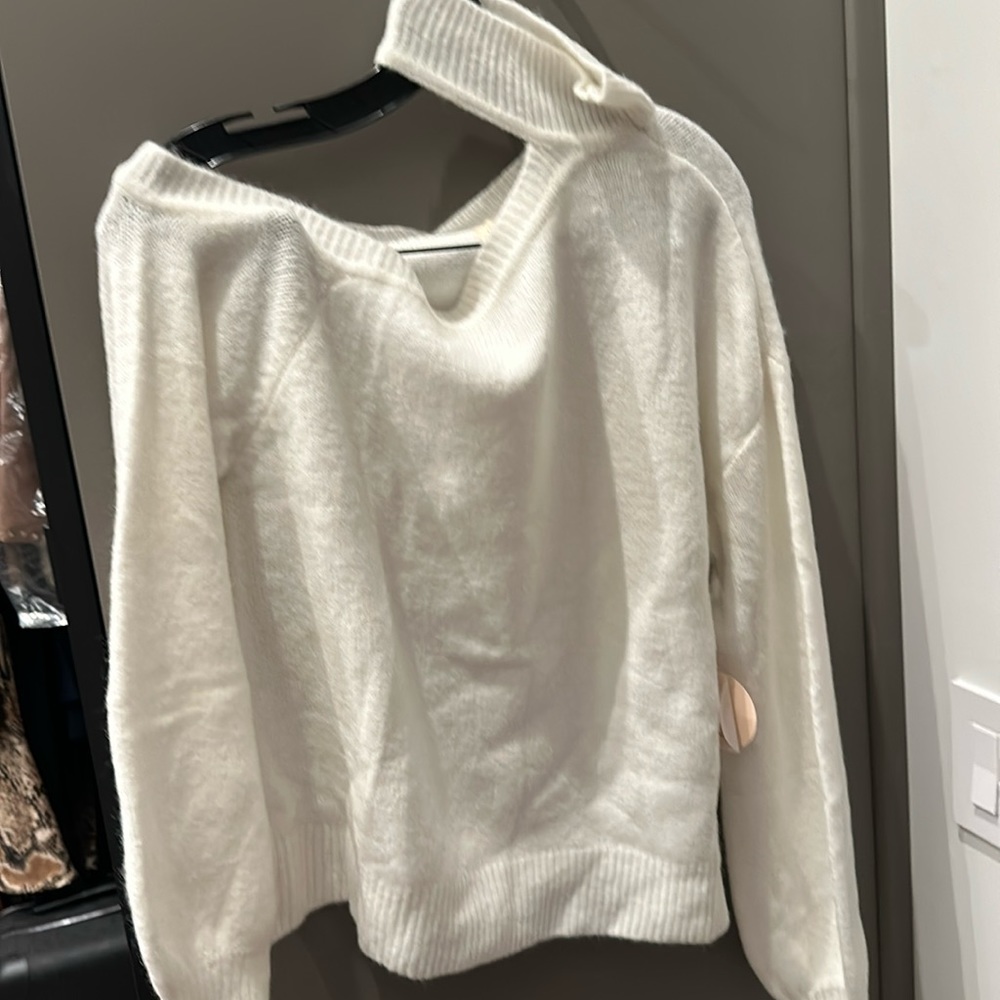 Camila coelho off the shoulder mock neck asymmetrical sweater new with tags